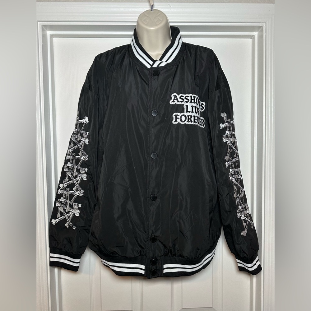 A$$holes Live Forever Men’s Size Medium Oversized  Zip Up Skull Jacket Coat